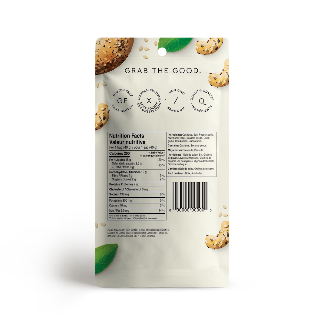 EVERYTHING BAGEL CASHEWS 40G X 12